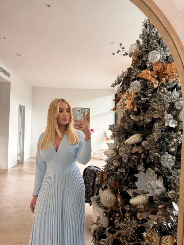 Light Blue Pleated Rib Dress for rent on The Volte - main image