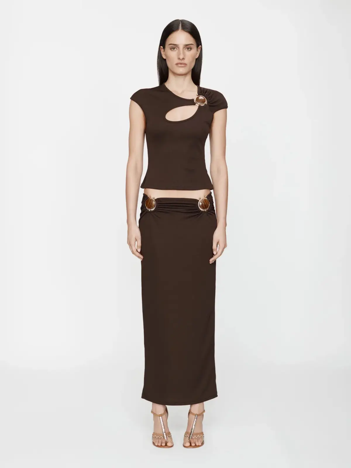 Christopher Esber Mineral Stone Ruched Skirt + Top Set - Image 1