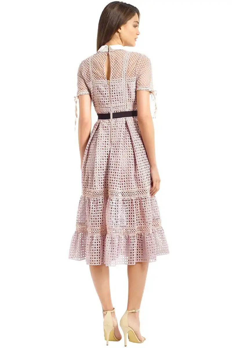 Self Portrait Cross Hatch Tiered Midi Dress - Image 2