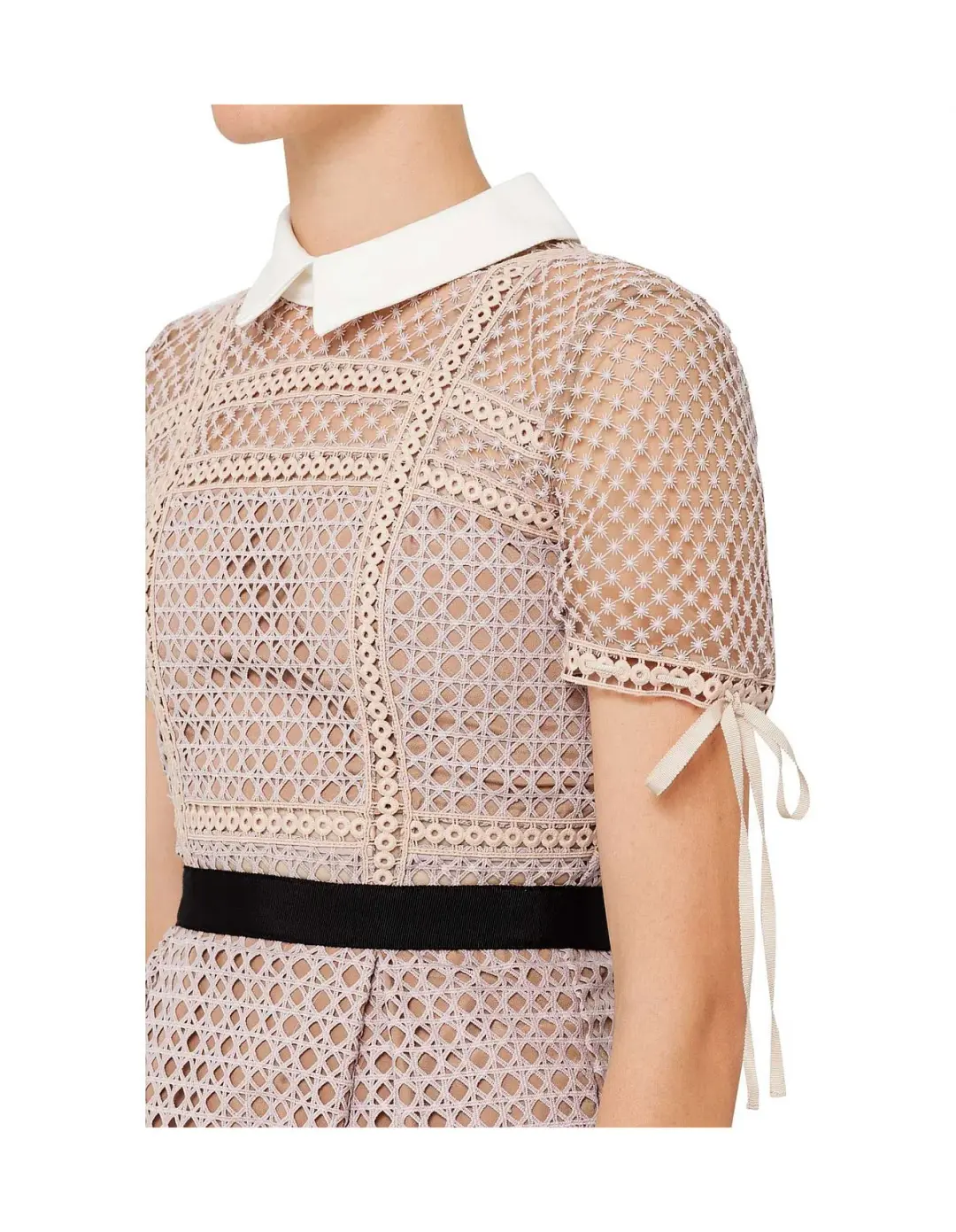 Self Portrait Cross Hatch Tiered Midi Dress for rent on The Volte - main image