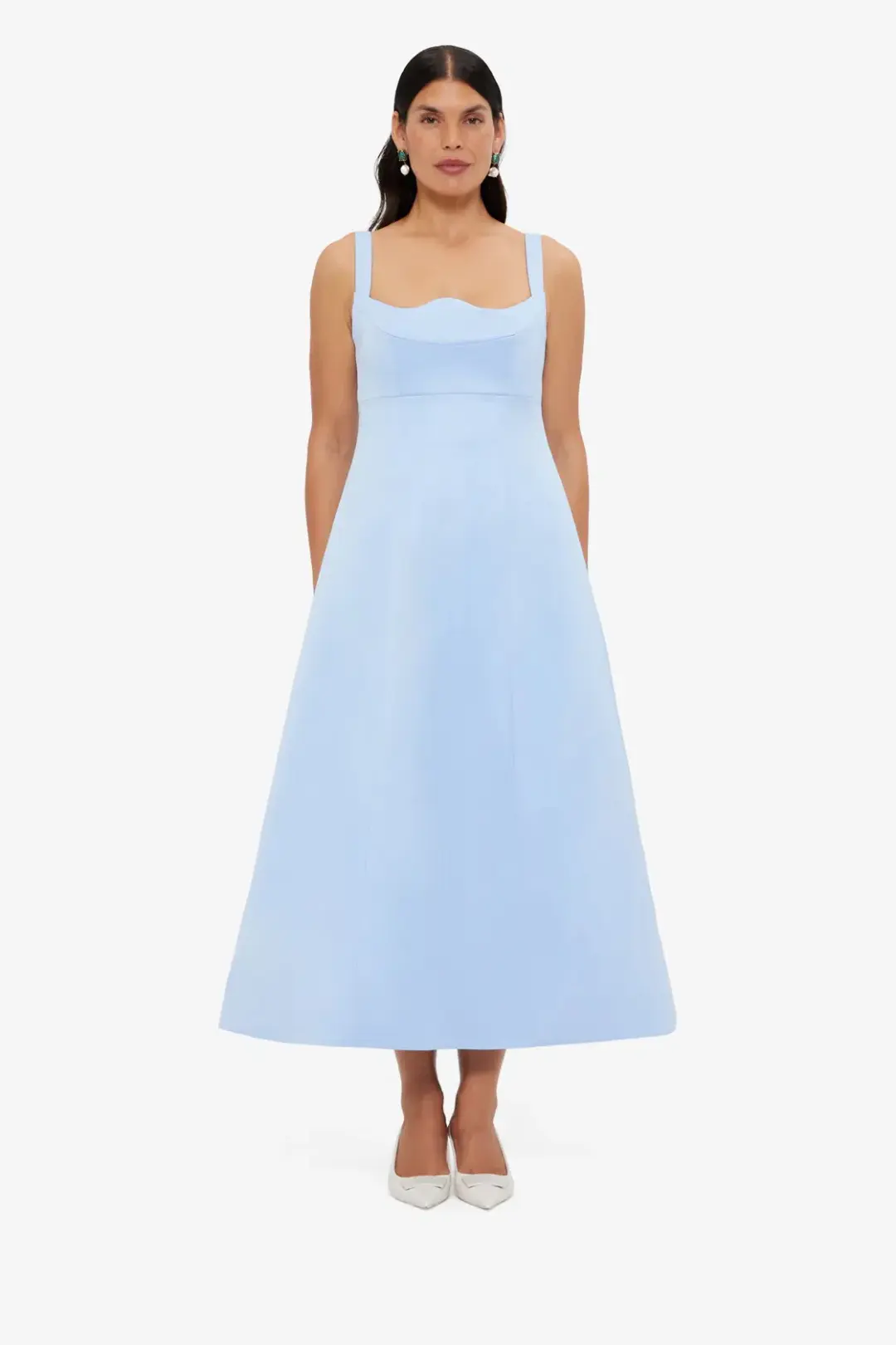 Leo Lin Odette Midi Dress; Sky blue; size 10 for rent on The Volte - main image