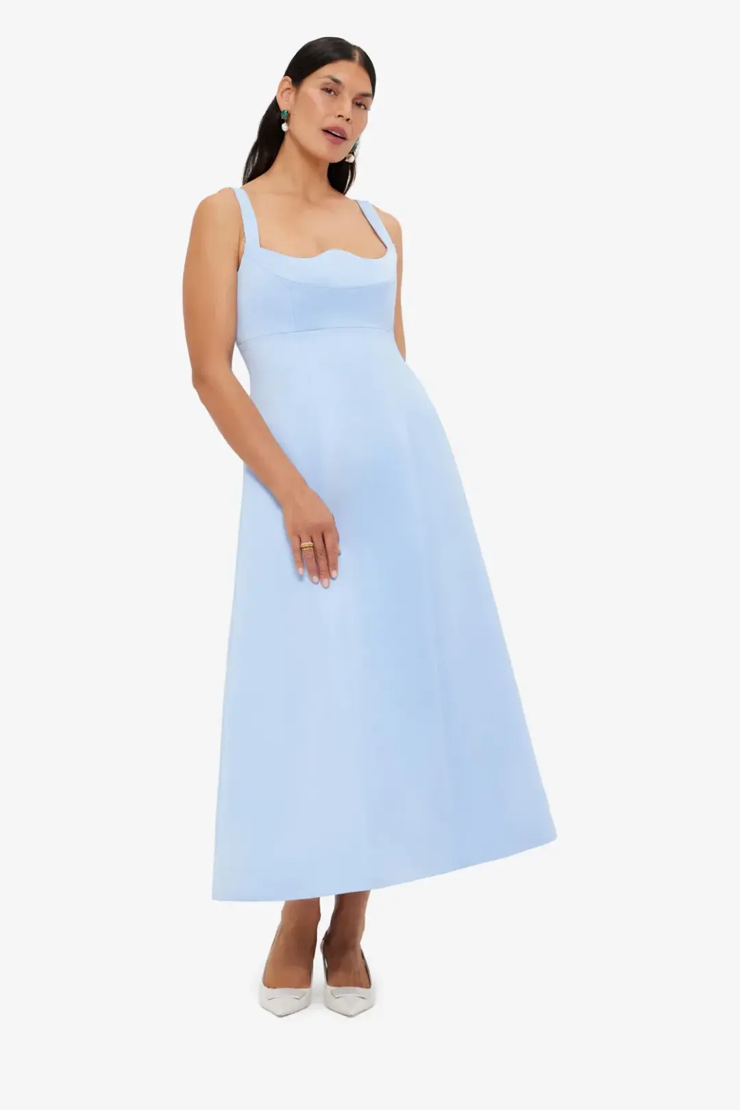 Leo Lin Odette Midi Dress; Sky blue; size 10 for rent on The Volte - main image
