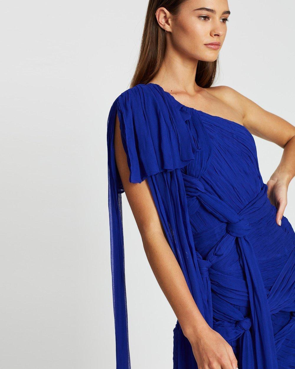 Thurley Crest One Shoulder Dress Royal Blue size 6 - Image 4