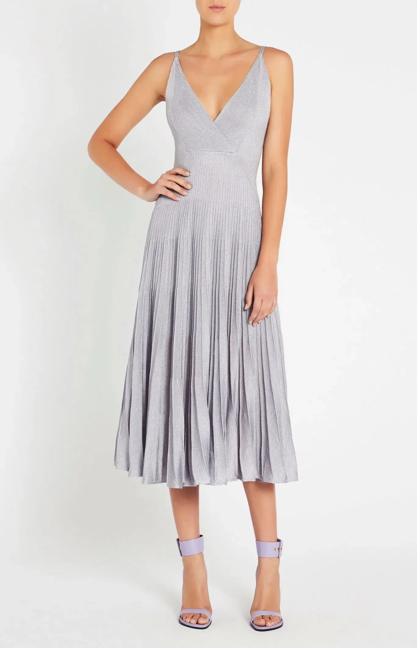 Sass & Bide Almost Famous Knit Dress Metallic Blue/Silver Size 8 - Image 1