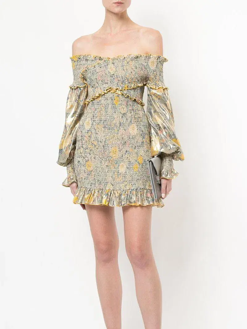 Alice McCall Higher Love Dress Gold Bloom Size 12 - Image 1