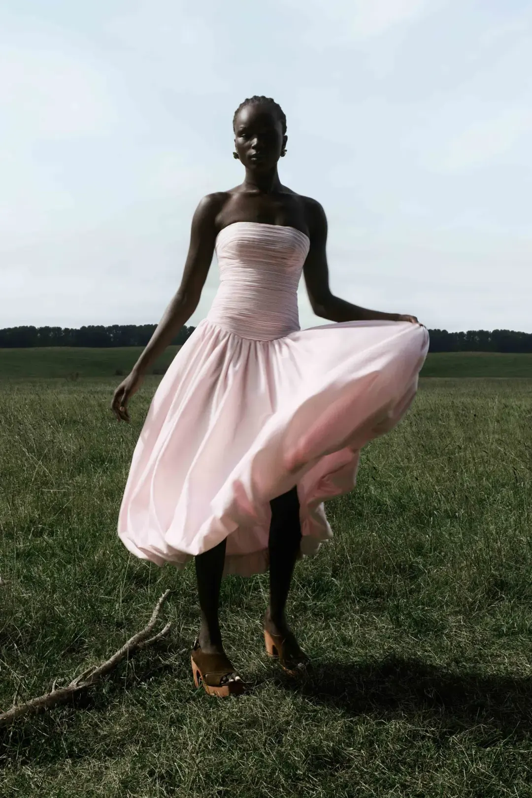 AJE Violette Bubble Midi Dress Pastel Pink Size 6 for rent on The Volte - main image