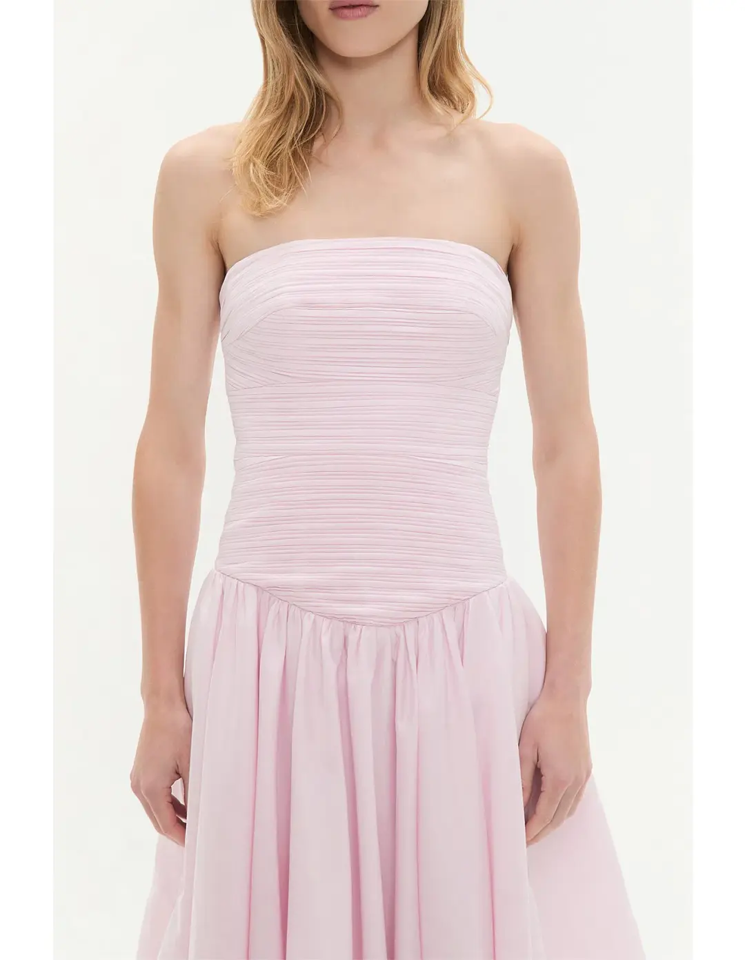 AJE Violette Bubble Midi Dress Pastel Pink Size 6 for rent on The Volte - main image