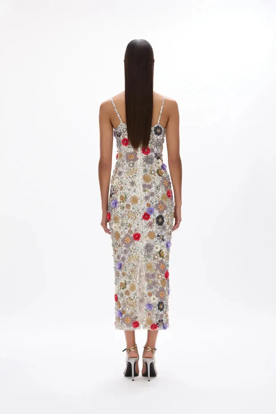 RACHEL GILBERT FRANCESCA GOWN DRESS SILVER MULTI SIZE 1 AU 8 - Image 6