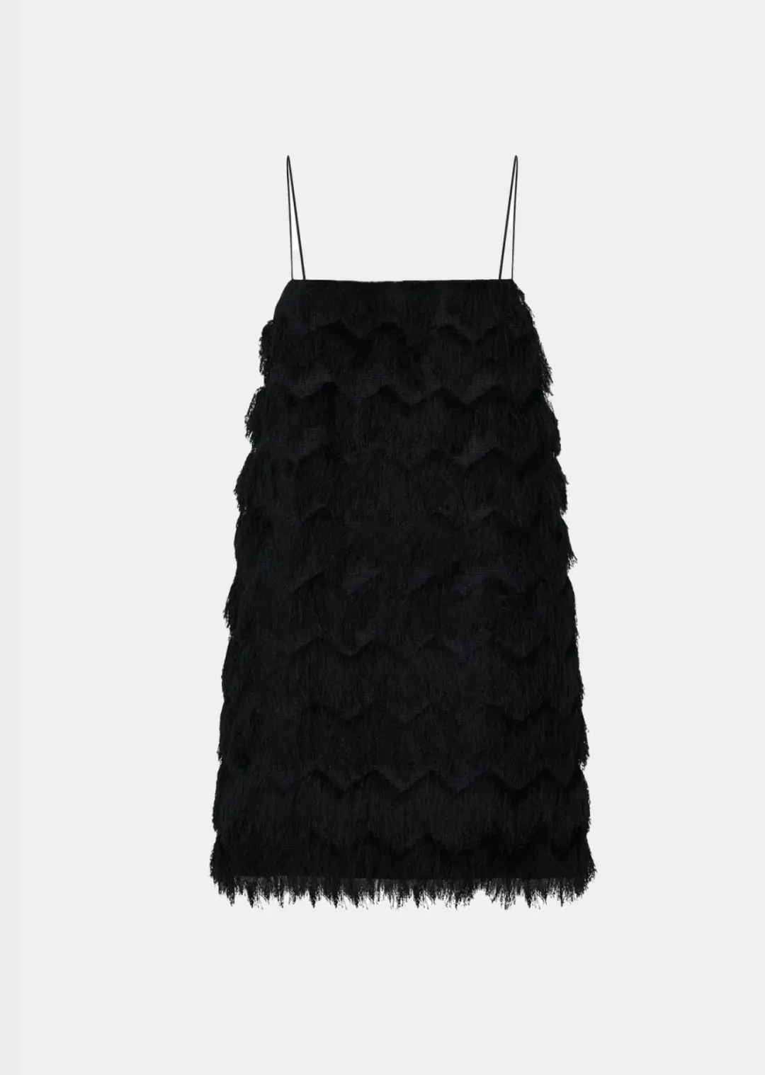 Camilla and Marc Phoenix Fringed Mini Dress in Black for rent on The Volte - main image