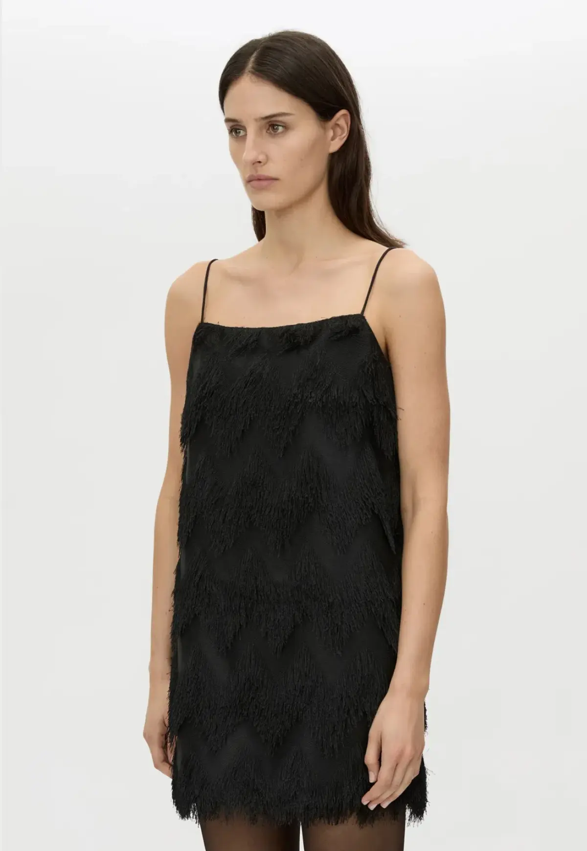 Camilla and Marc Phoenix Fringed Mini Dress in Black - Image 3