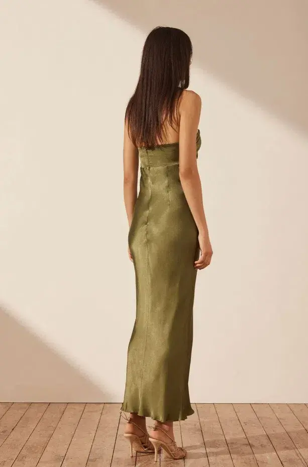 Shona Joy - Arienzo Strapless Cut Out Midi Dress – Green Olive - Size 8 - Image 2
