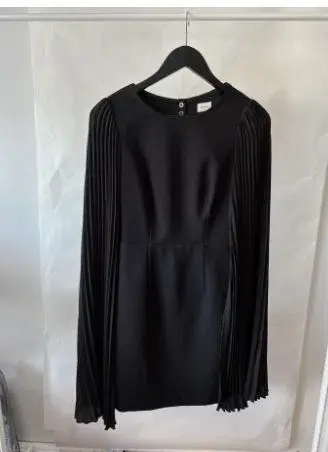 Sheike Black Pleated Sleeve Dress Size 8  for rent on The Volte - main image