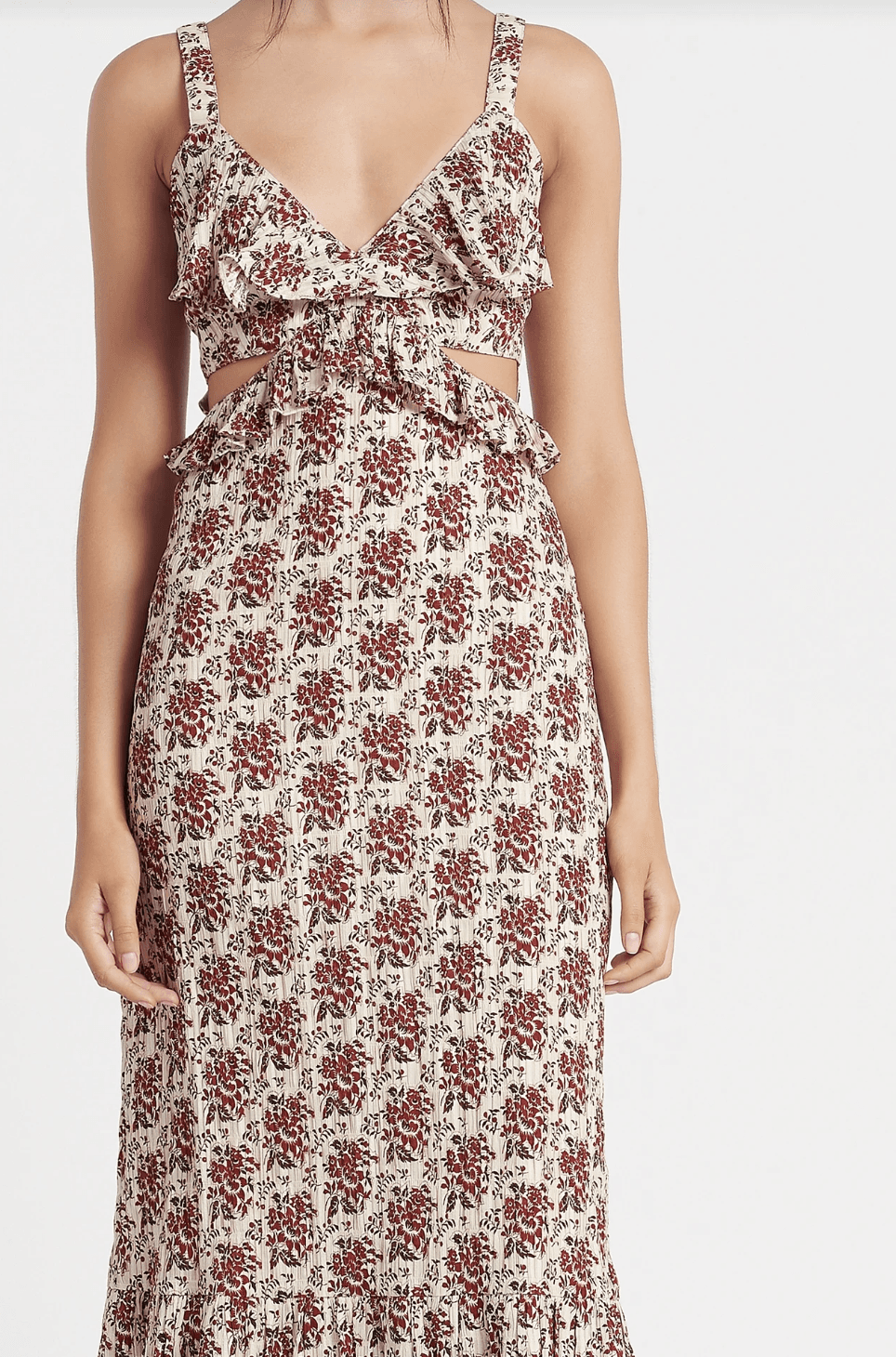Sir The Label Floré Cut Out Dress Midi Floral | AU 10 - Image 4