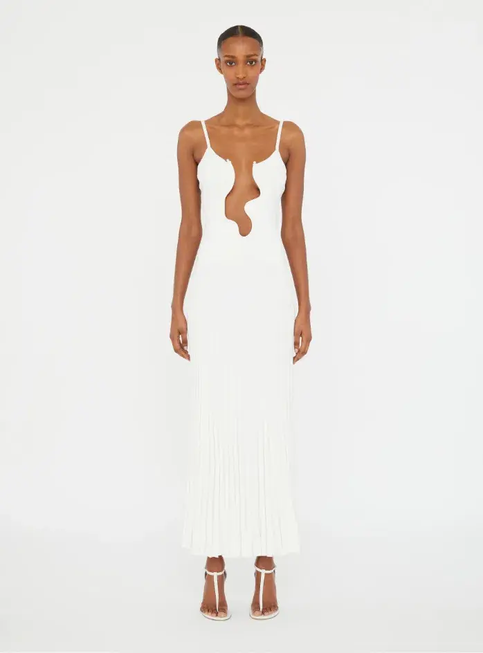 Christopher Esber Salacia Wire Sunray Dress in White size Small  for rent on The Volte - main image