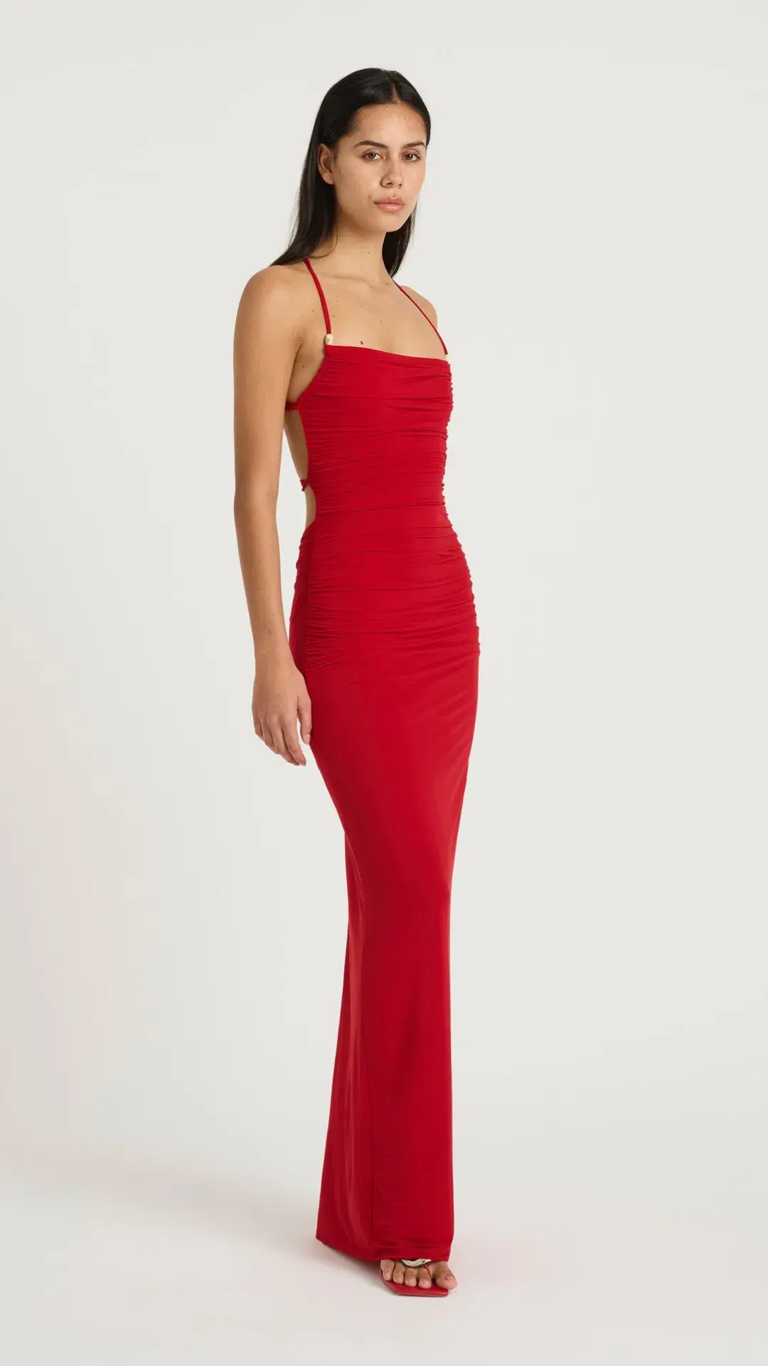 Benni Andy Beaded maxi Dress in Red Size 8 - Image 1