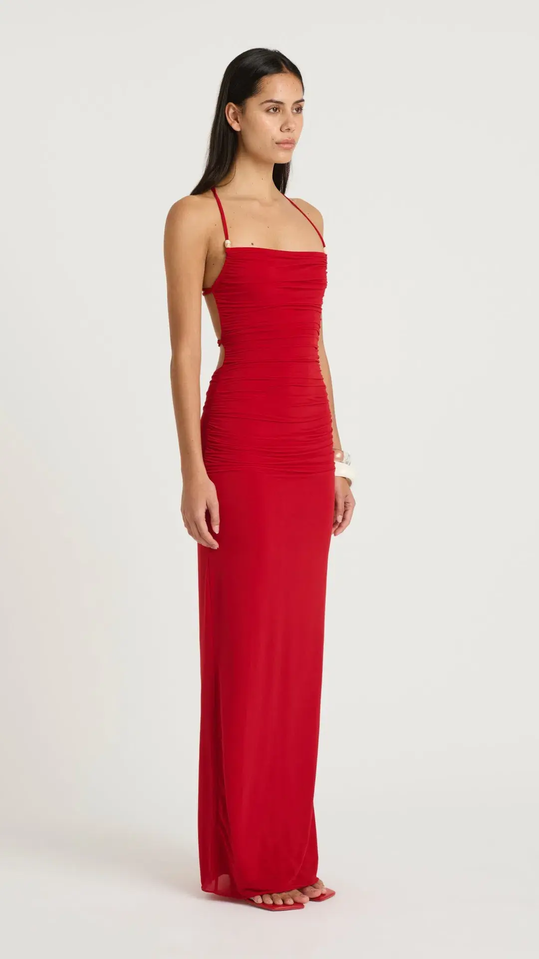 Benni Andy Beaded Maxi Dress in Red Size 10  - Image 3