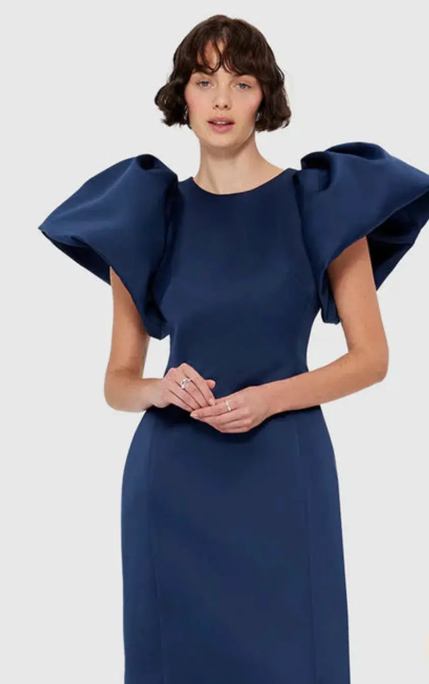 Leo Lin Lucinda dress Navy size 12 for rent on The Volte - main image