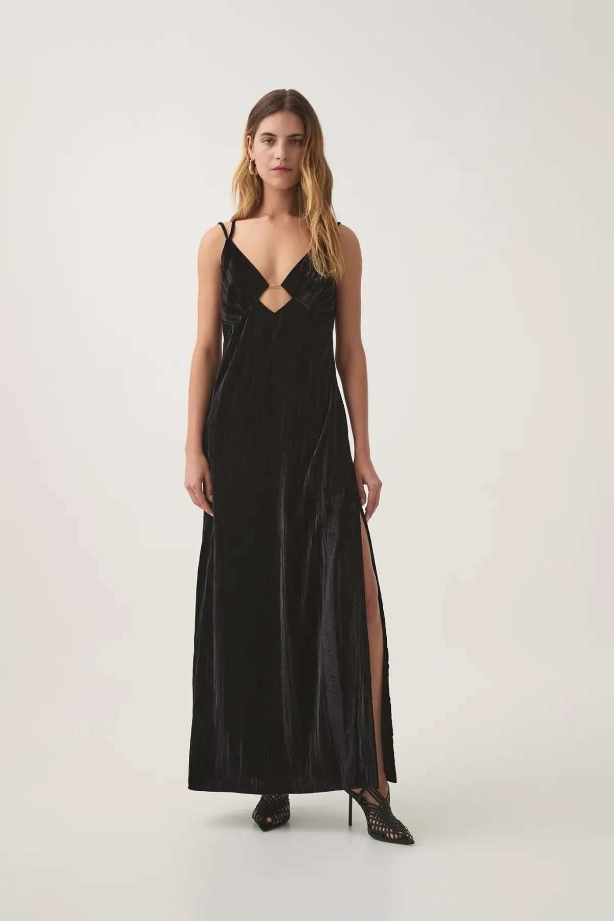 AJE Moonbow Velvet Maxi Dress in Black Size L AU&UK 12  - Image 2