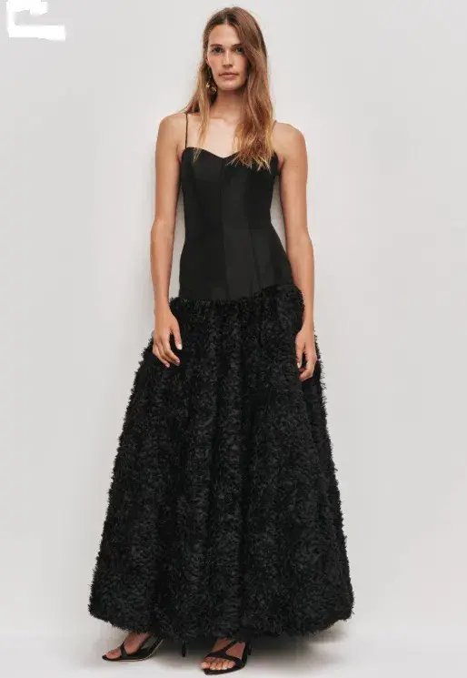 Aje Colette Corset Textured Maxi Dress Black Size AU 10 for rent on The Volte - main image