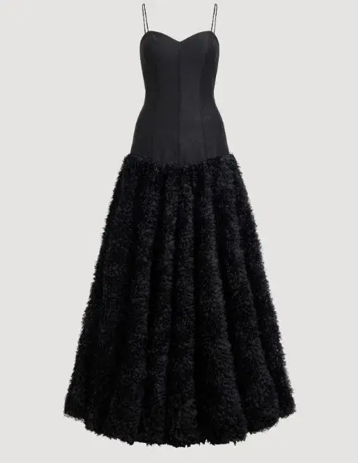 Aje Colette Corset Textured Maxi Dress Black Size AU 10 for rent on The Volte - main image