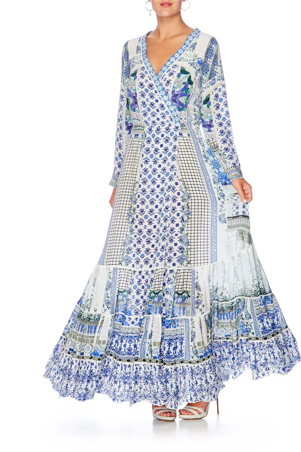 Camilla Salvador Cross Front Silk Maxi Dress Size S AU& UK 8  for rent on The Volte - main image