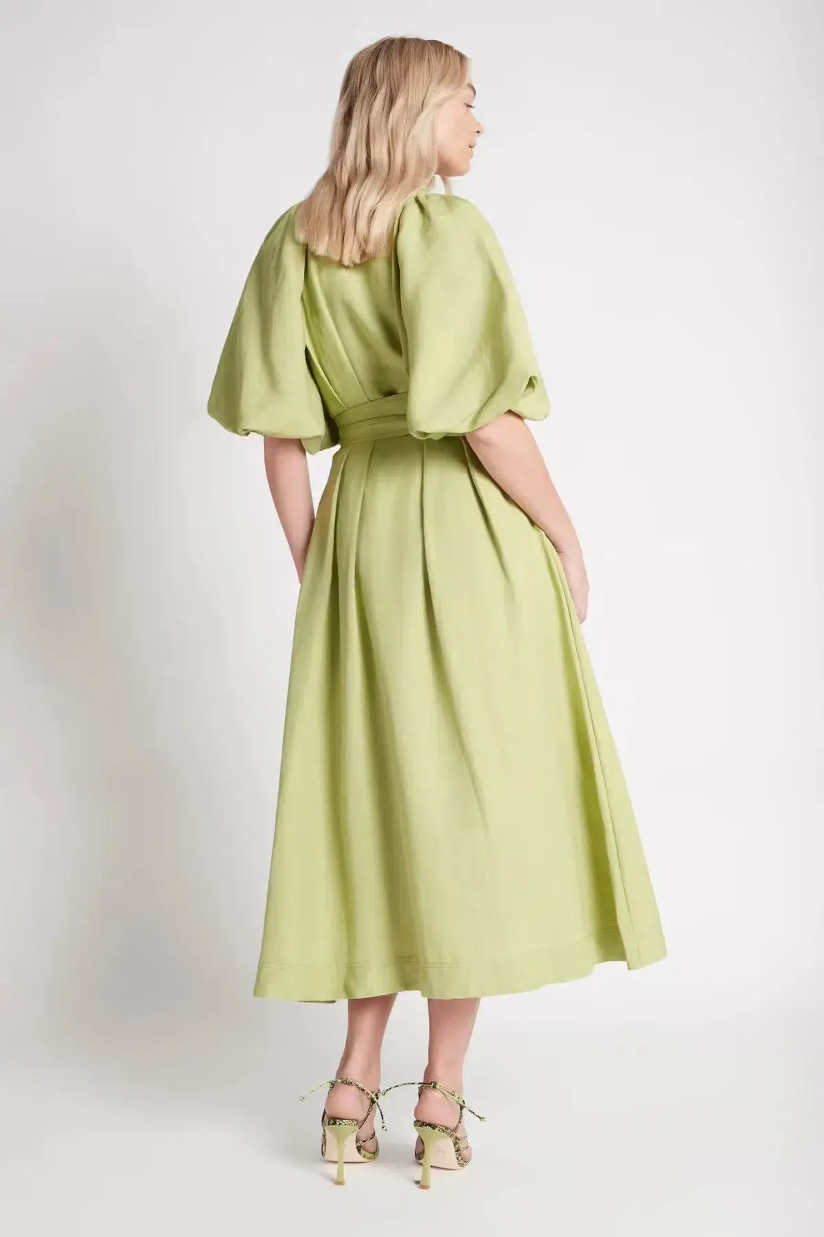AJE Evermore Midi Dress Bayleaf Green Size AU 4 - 6 / XS - Image 4