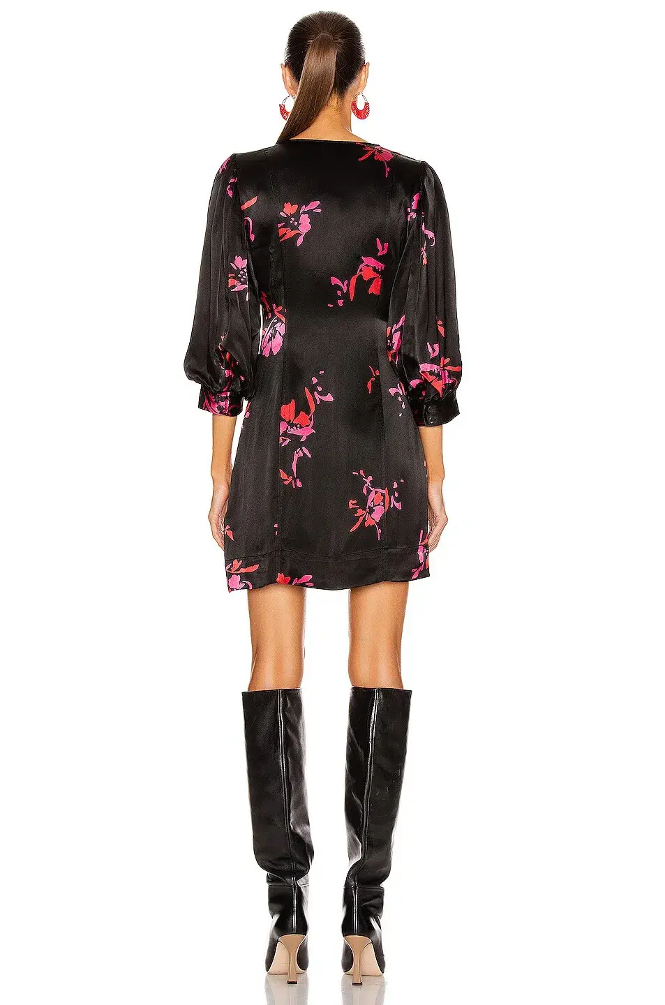 Ganni Crystal Button Floral Mini Dress Size AU 8 / S - Image 5