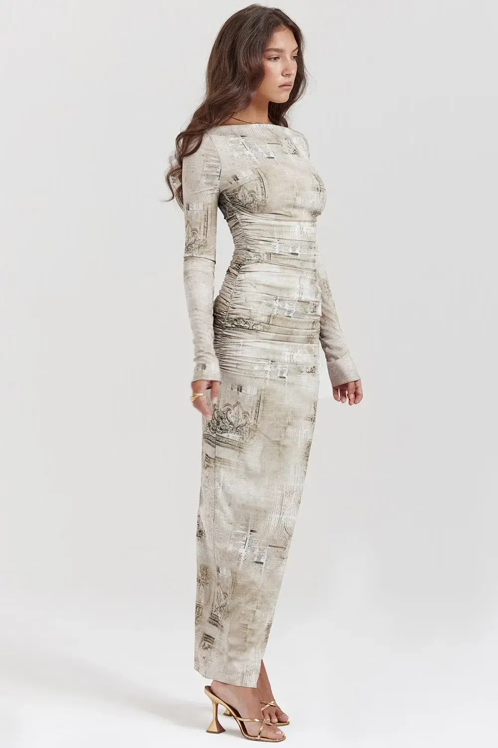 House of CB Lanetta Sage Print Maxi Dress Size AU 6 / XS - Image 3