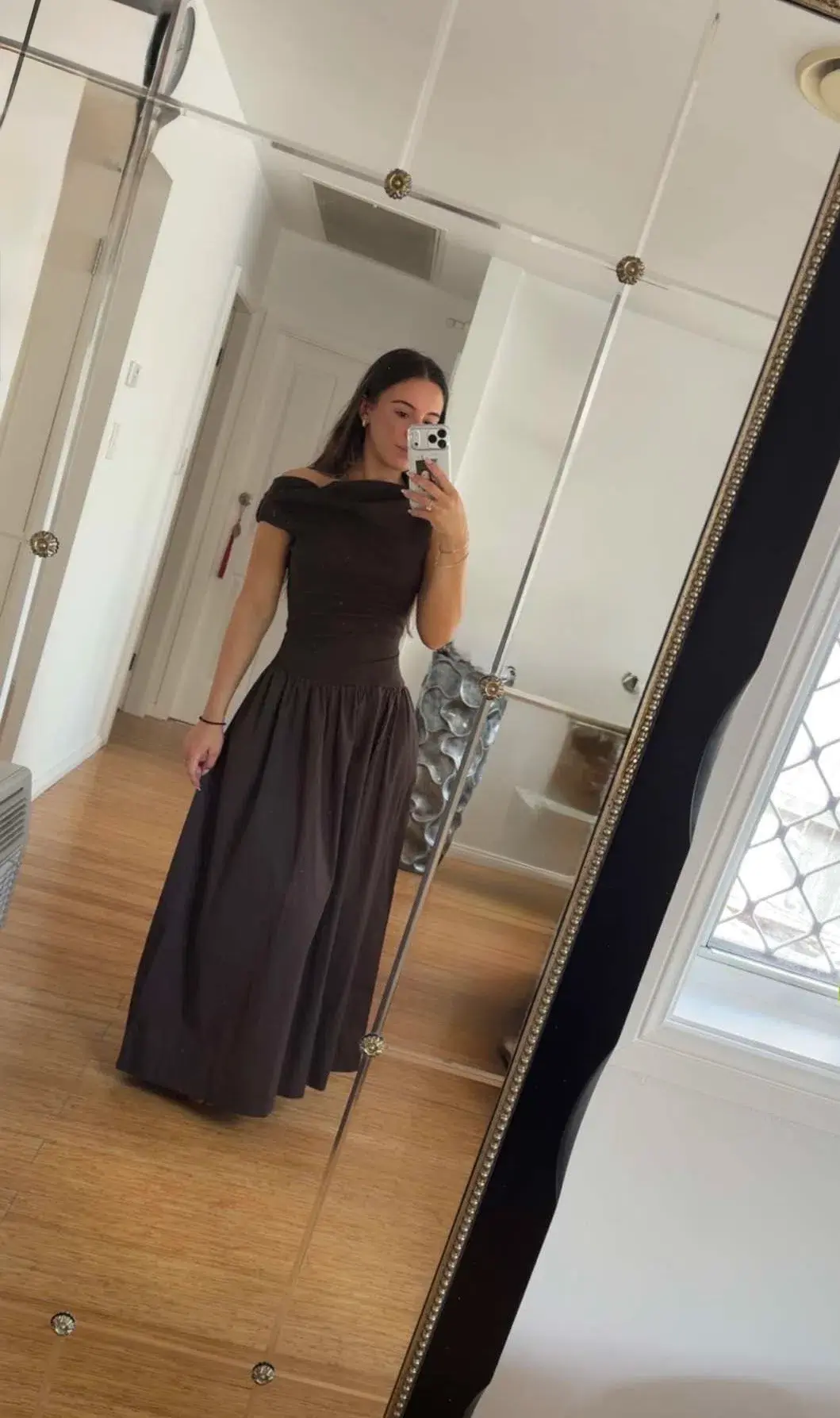 Bec + Bridge Dark Chocolate Asymmetric Maxi – Size Small - Image 2