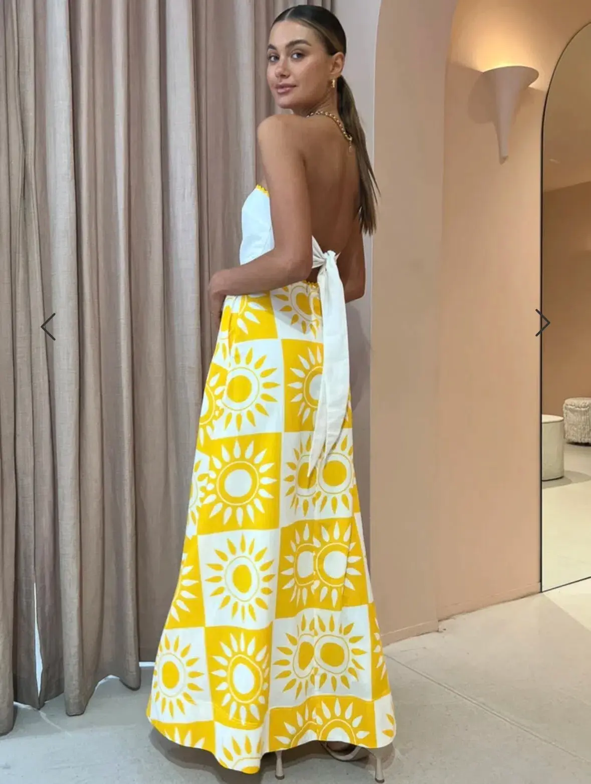 By Nicola Wavy Strapless Maxi Dress in Large Sol Size 6 - Image 3