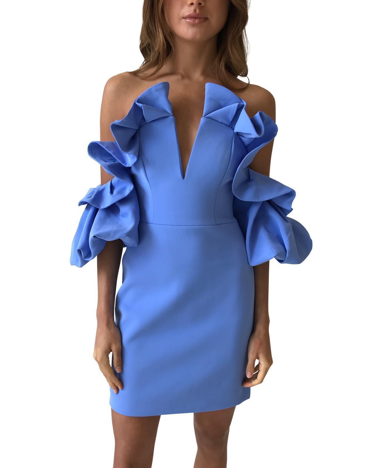 Acler Hitching Mini Dress Blue Size 8 - Image 2