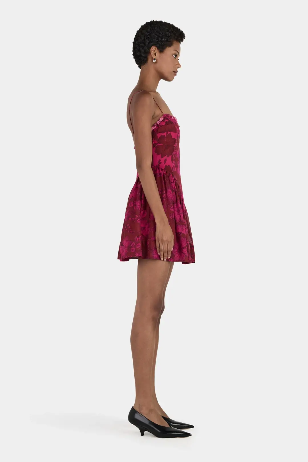 Hansen And Gretel Cordelia Mini Dress Magenta Floral Size 10 for rent on The Volte - main image