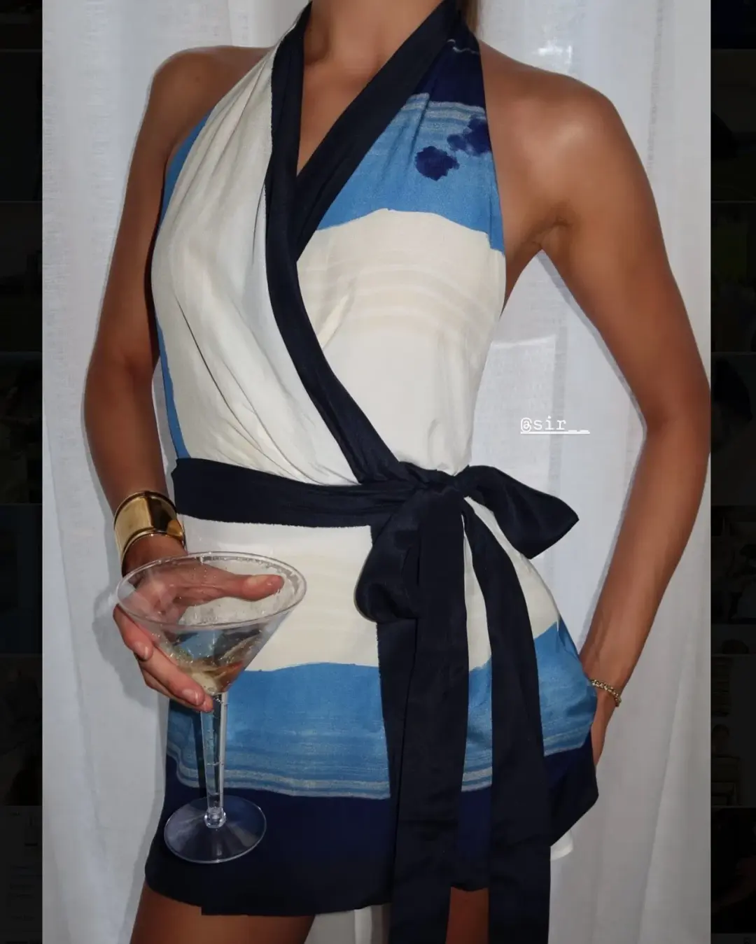 Sir The Label Mariner Wrap Halter Mini Dress Size 2 / AU 10 for rent on The Volte - main image