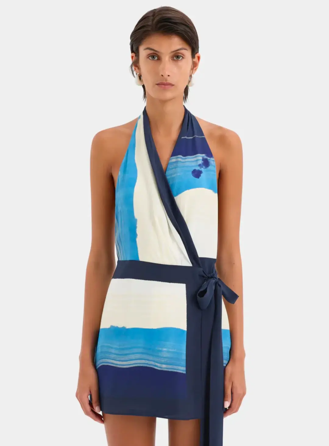 Sir The Label Mariner Wrap Halter Mini Dress Size 2 / AU 10 for rent on The Volte - main image