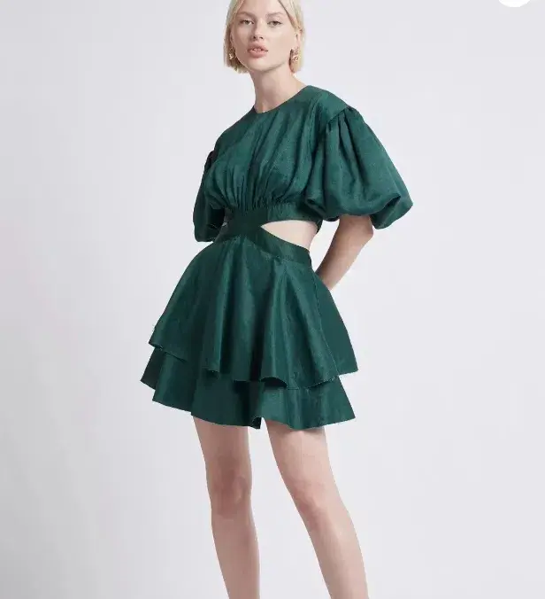 AJE Gracious Cut Out Mini Dress Green Size 10 - Image 1