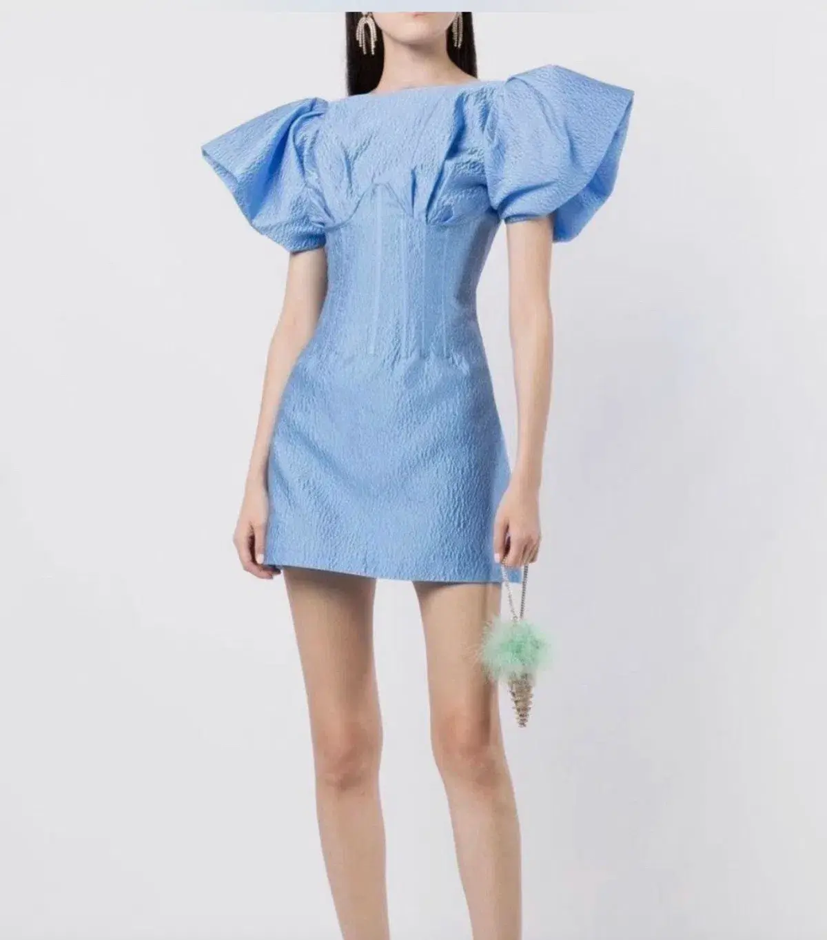 Rachel Gilbert Emiko Mini Dress in Blue  - Image 2