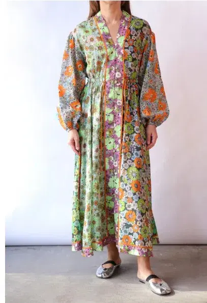 Alemais Orange Blossom Spliced Midi Dress Floral Size 16 for rent on The Volte - main image