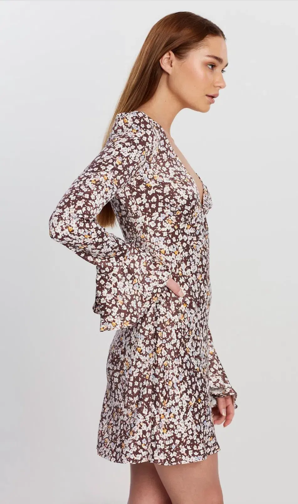 Shona Joy - Frill Cuff Bias Mini Dress - Size 8 for rent on The Volte - main image