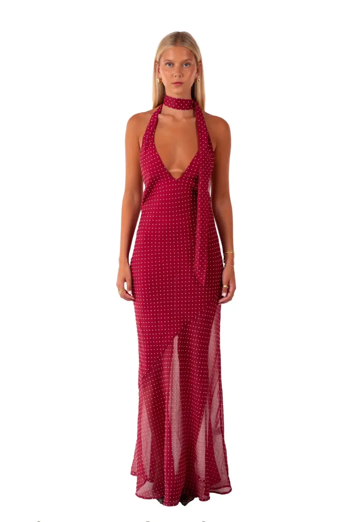 I am Delilah Jasmine Maxi in Wine Size Small  - Image 1