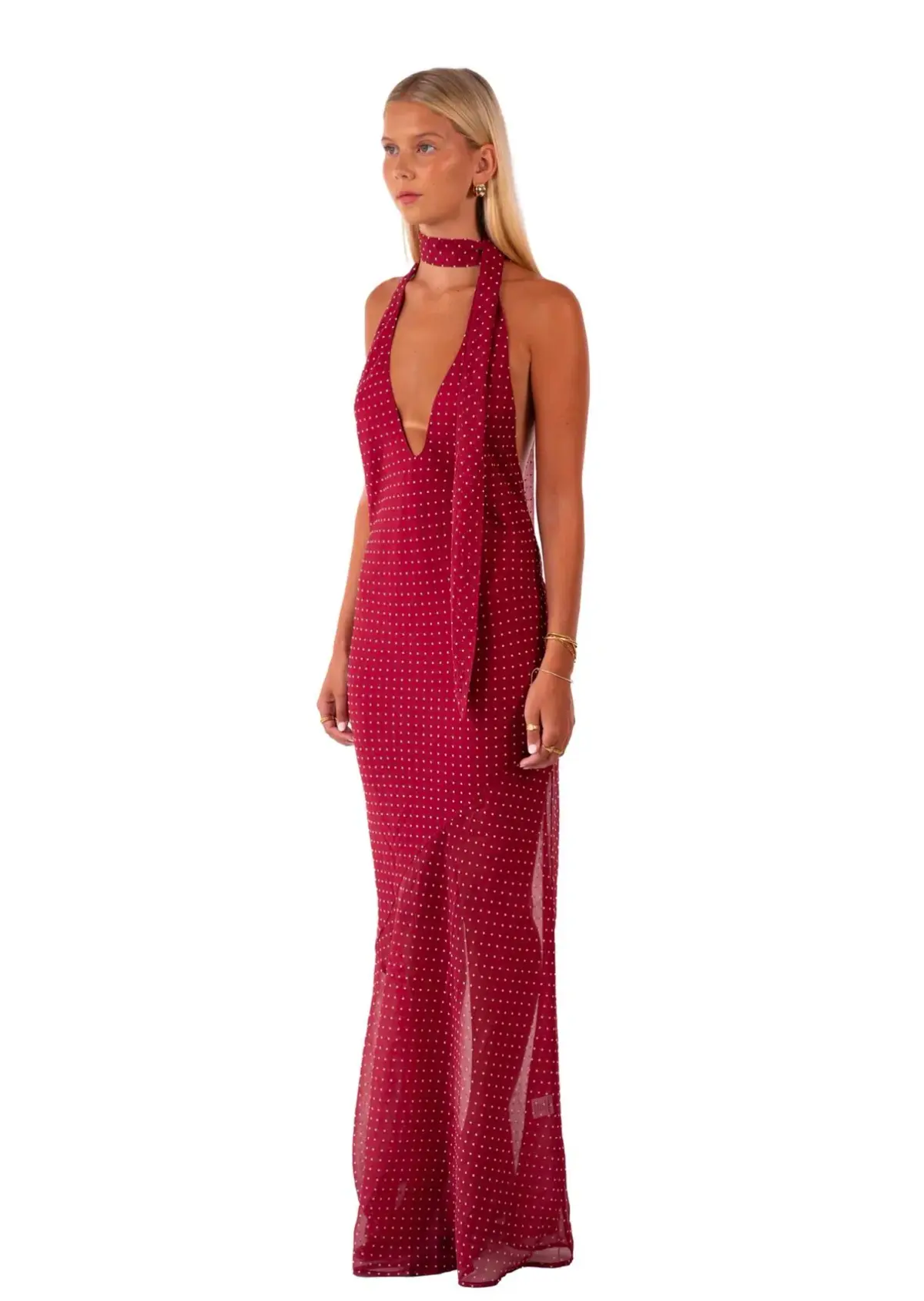 I am Delilah Jasmine Maxi in Wine Size Small  - Image 2