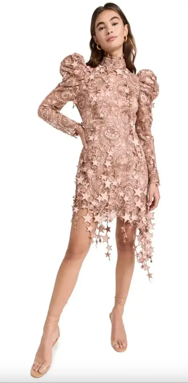 Zimmermann Zodiac Celestial Mini Dress Lipstick size 3/AU14 for rent on The Volte - main image