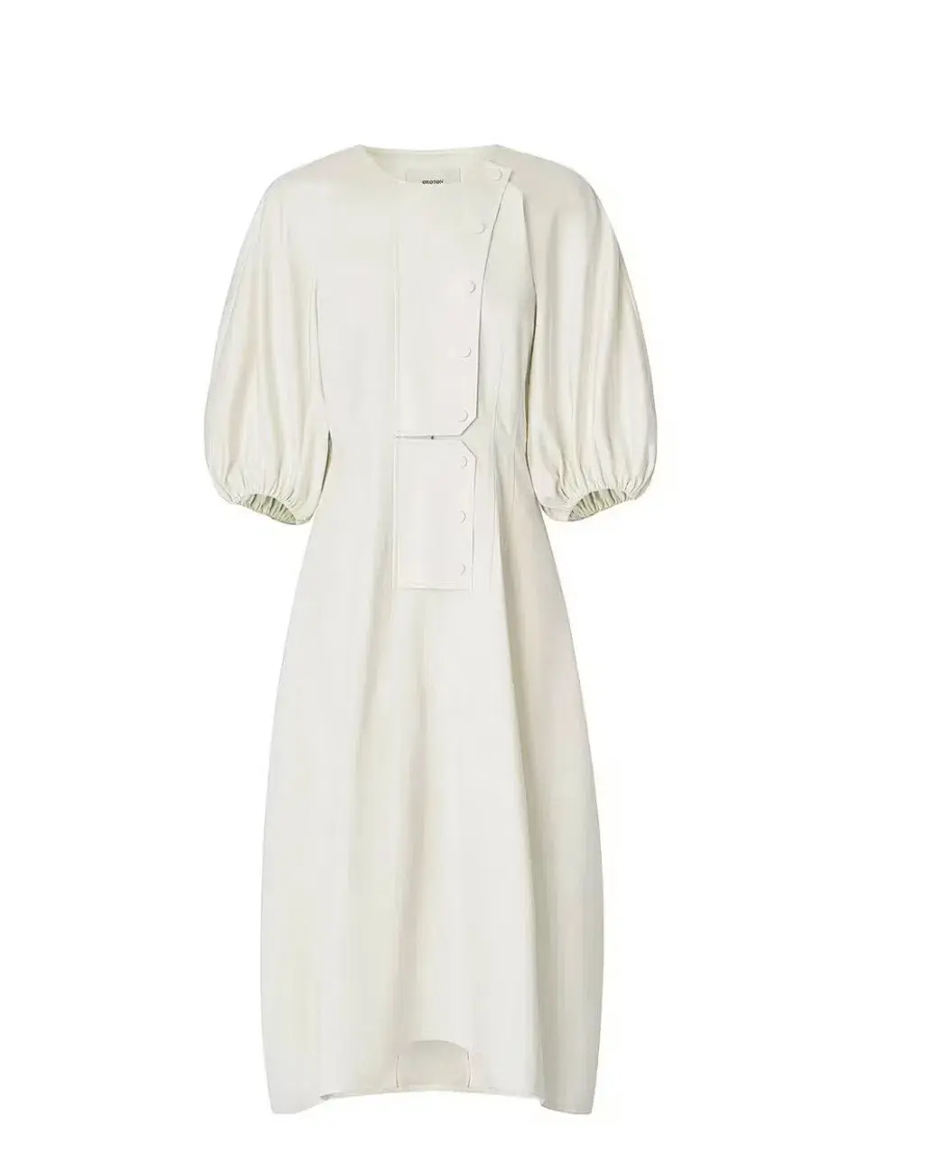 OROTON SCULPTURED SLEEVE MIDI DRESS IN EGG SHELL CREAM  SIZE 12 for rent on The Volte - main image