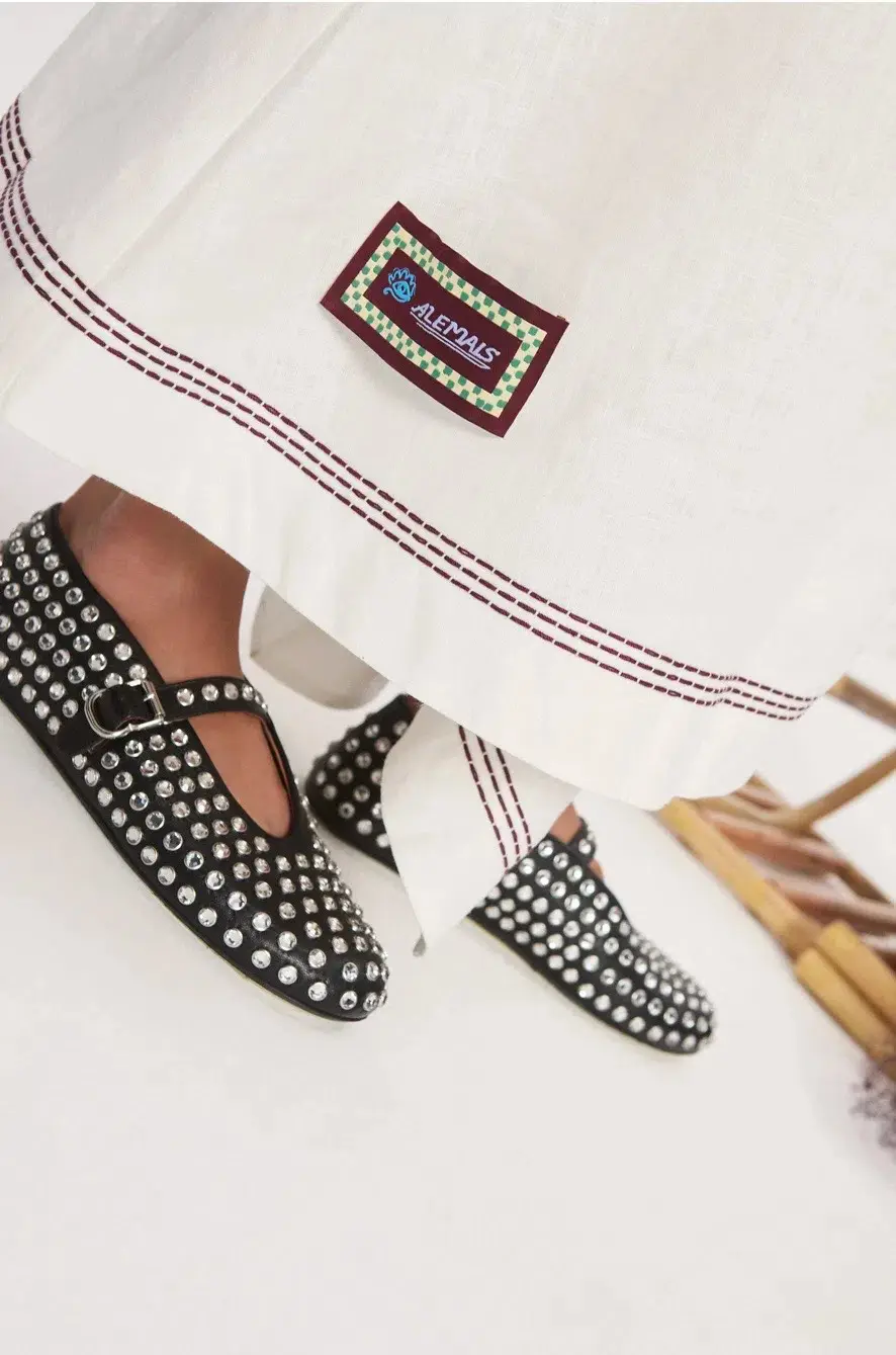 Alemais Magnolia Midi Dress White Linen Size 14 for rent on The Volte - main image