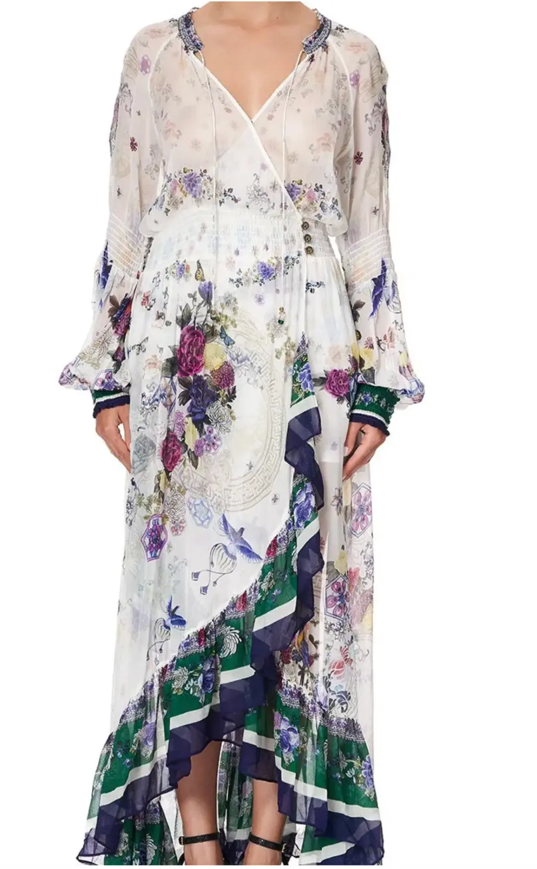 Camilla Gentle Moon Blouson sleeve Wrap Dress Size XL NWT RRP $ 899 for rent on The Volte - main image
