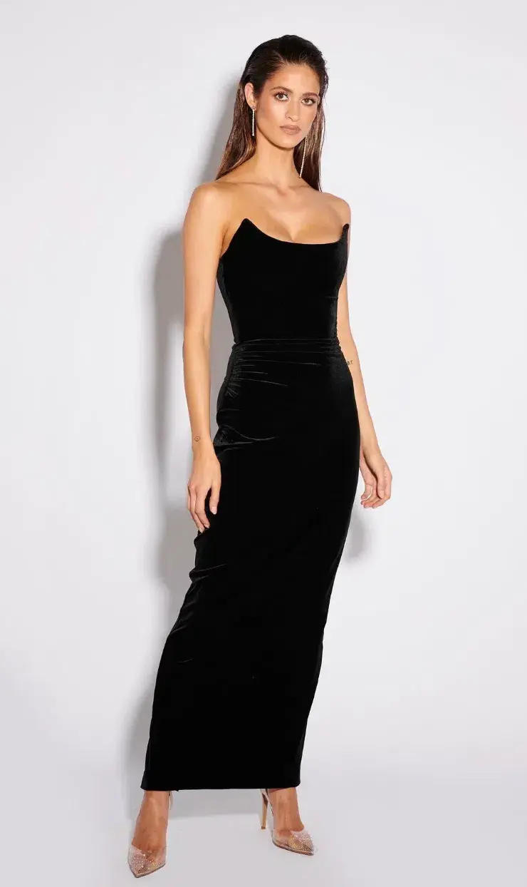 Effie Kats KOI GOWN | Black Velvet for rent on The Volte - main image