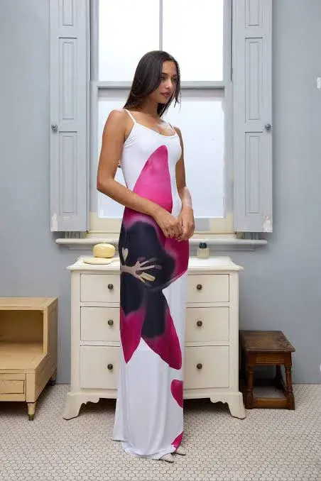 With Harper Lu Lily Maxi Dress Pearl White Pink Small S 8 - Image 1