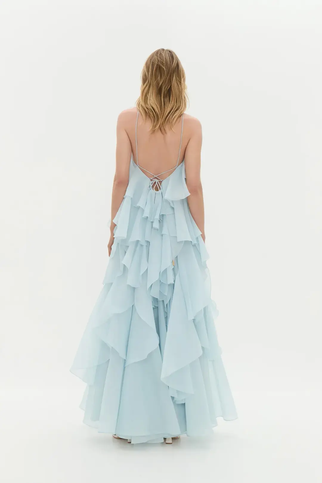 Aje / Pandorea Layered Maxi Dress / Silver Blue / (Fits 10-14) for rent on The Volte - main image