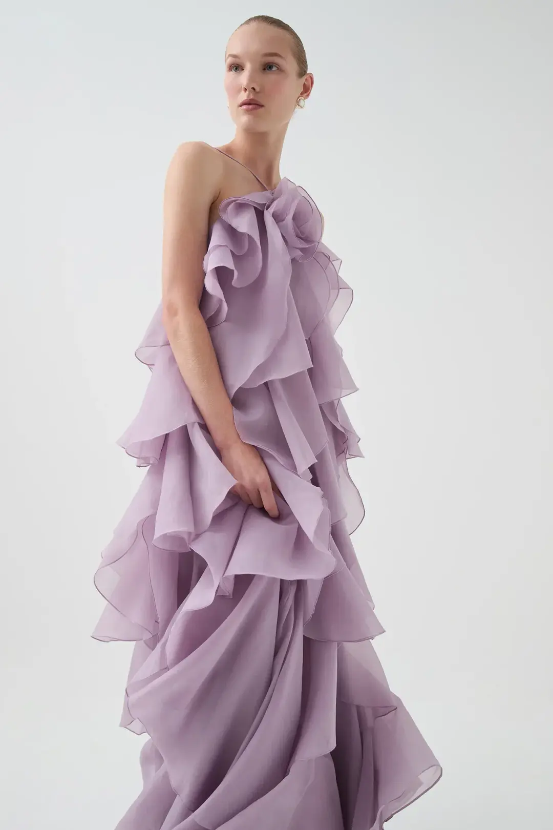 Aje / Pandorea Layered Maxi Dress / Lilac / Size 12 (Fits 12-16) for rent on The Volte - main image