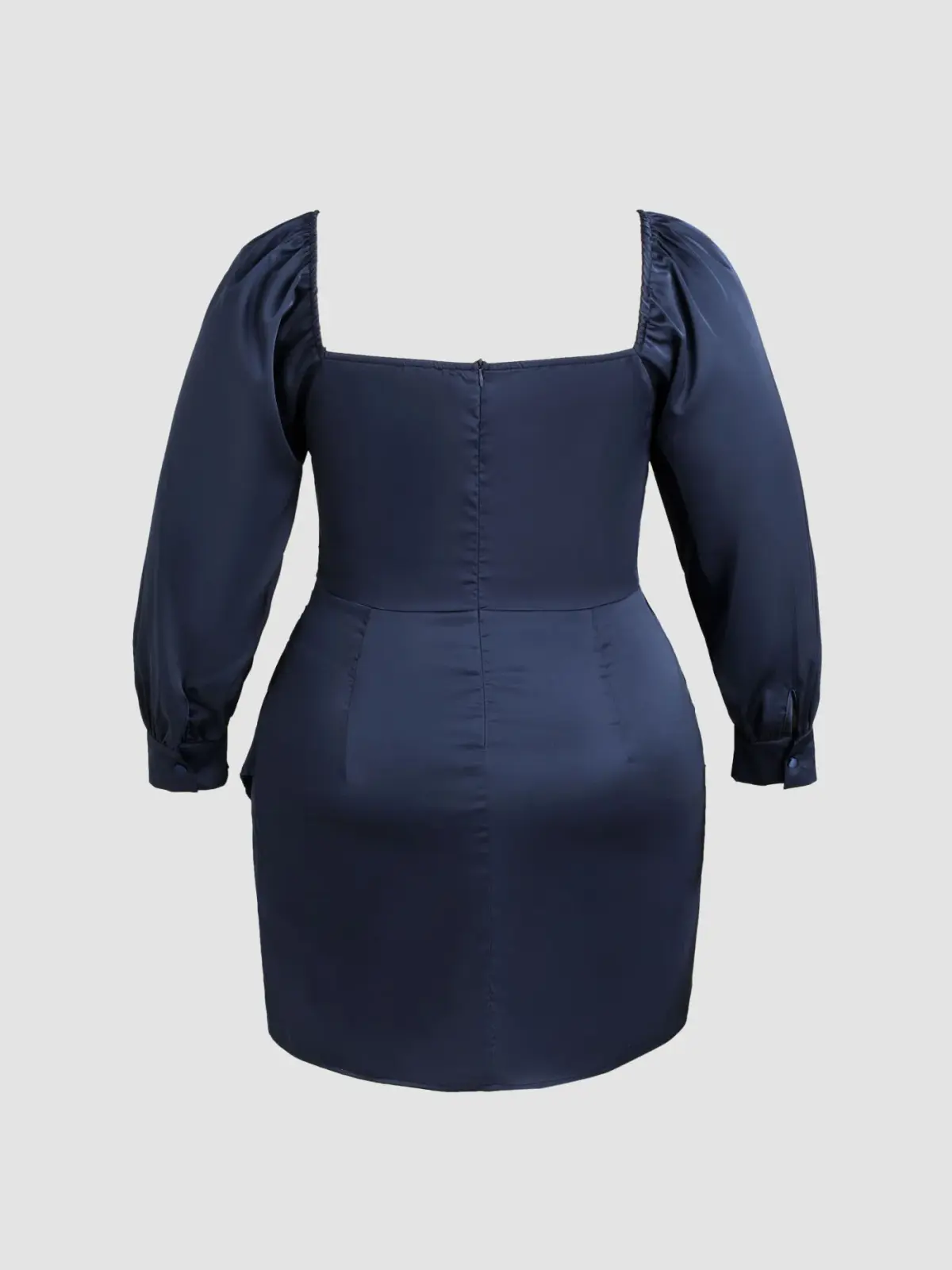 Ruched Navy Mini Dress Size 22 - Image 2