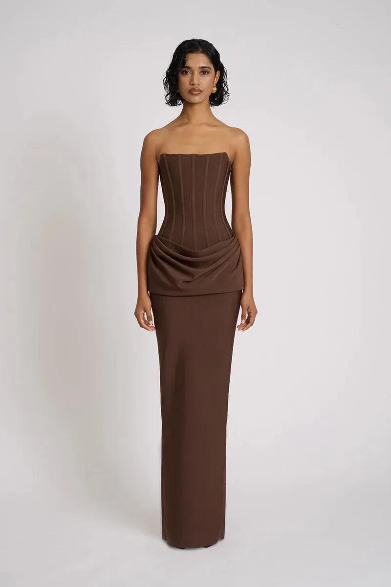 Eliya the label Hilda gown / Chocolate / Size 8 - Image 1
